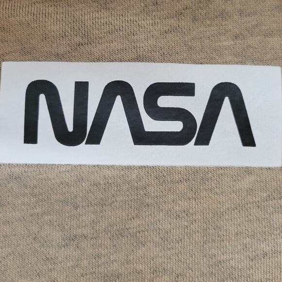 Tie Dye Cropped Nasa Sweatshirt Black & Brown Crew Neck Boxy Retro Fall … - Picture 4 of 6